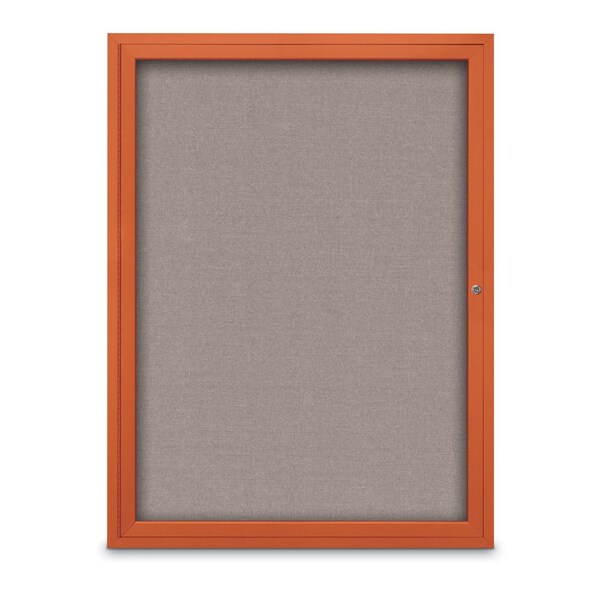 Slim Enclosed Corkboard, 18"x24", Black Alum Frame/Buff